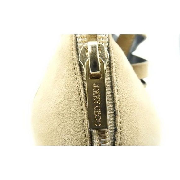 Jimmy Choo Open-Toe Suede Laser Cut Sandal Heels  - Picture 3 of 7